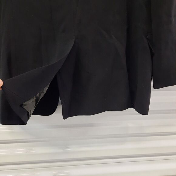 MaxMara Blazer Jacket Women Size 6 Black 100% Wool Button Front Office Corpcore - Picture 9 of 14